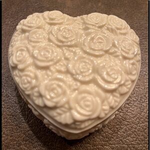 Heart Trinket Box with Roses, Vintage Lenox